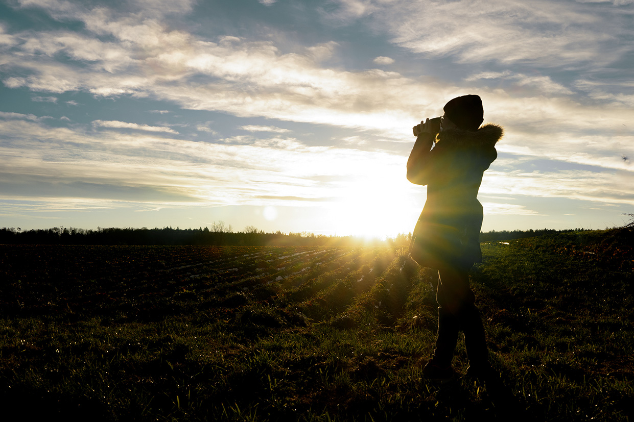 Kind Kamera Sonnenuntergang