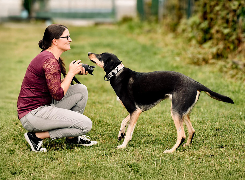 Fotografin mit Hund